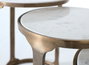 GINER Y COLOMER - Lot de 3 tables gigognes en métal et marbre avec finition cuivre vieilli - Grand format Ø56 cm, Moyen Ø52 cm, Petit Ø46 cm